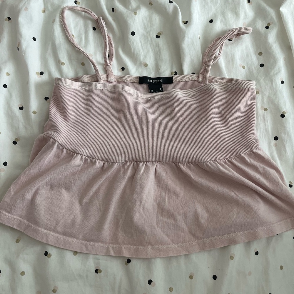 Pink ruffle cami top